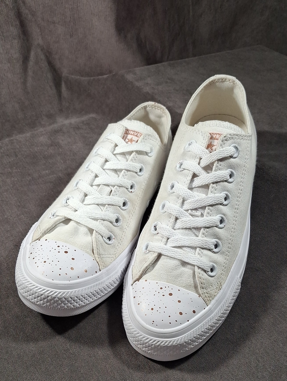 Converse Chuck Taylor All Star Specialty Ox White + Blush Gold Sneakers G US 8.5